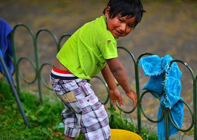 boy washing hands